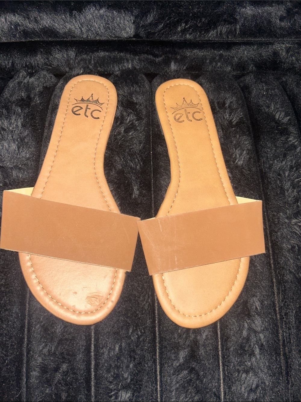 TC Women's Tan Slide Sandals
